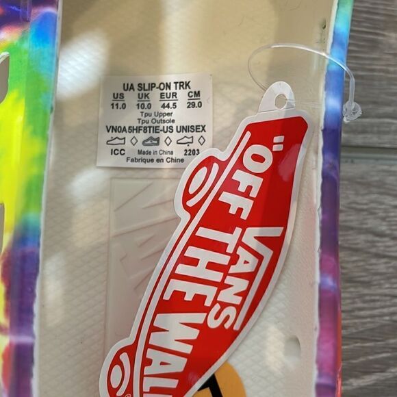 NEW Vans UA Slip On TRK Mens Size 11 Pride Tie Dyed Rubber Comfort Sneaker NWT - Picture 11 of 11